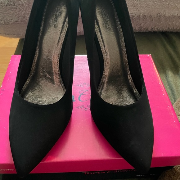 Black Suede High Heels - Picture 2 of 4